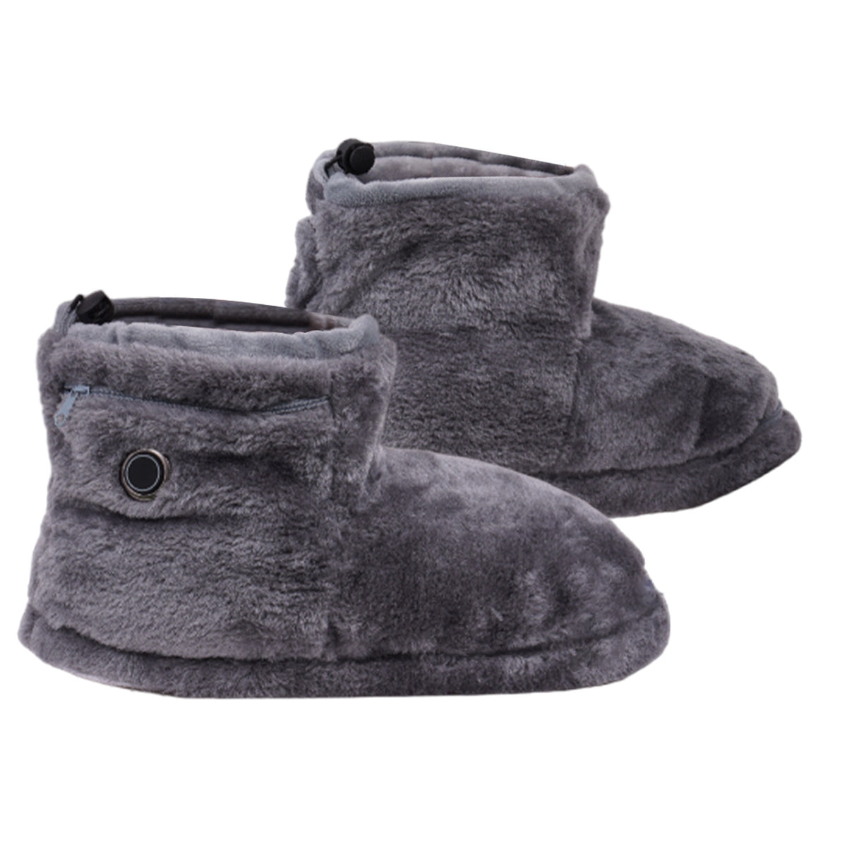 Grey heated house boots, pair